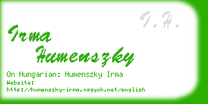 irma humenszky business card